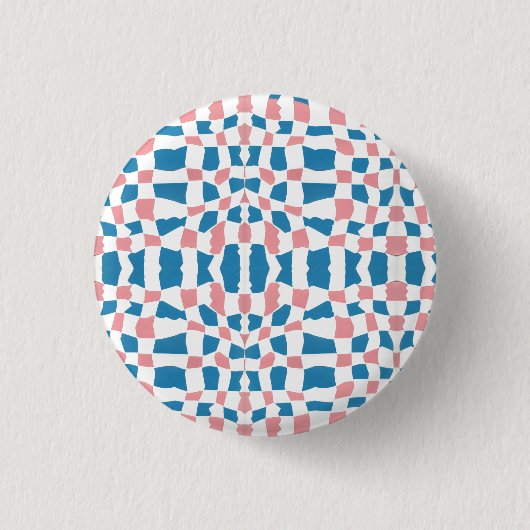 Blauw en roze Abstract Ronde Button 3,2 Cm (Voorkant)