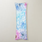  Blauw en Roze Abstracte Floral Lichaamskussen (Achterkant (Verticaal))