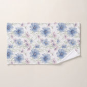 Blauw en roze anemoon bad handdoek (Handdoek)