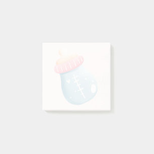 Blauw en roze Baby flesje Post-it® Notes