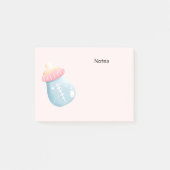 Blauw en roze Baby flesje Post-it® Notes (Voorkant)