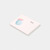 Blauw en roze Baby flesje Post-it® Notes (Schuin)