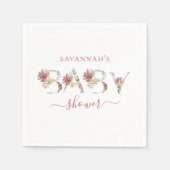 Blauw en roze Baby shower Servet (Voorkant)
