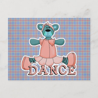 Blauw en roze Ballerina Dance Beer Briefkaart