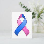 Blauw en Roze Bewustzijnslint Briefkaart (Staand voorkant)