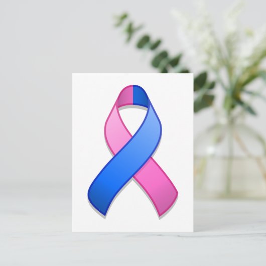 Blauw en Roze Bewustzijnslint Briefkaart (Staand voorkant)