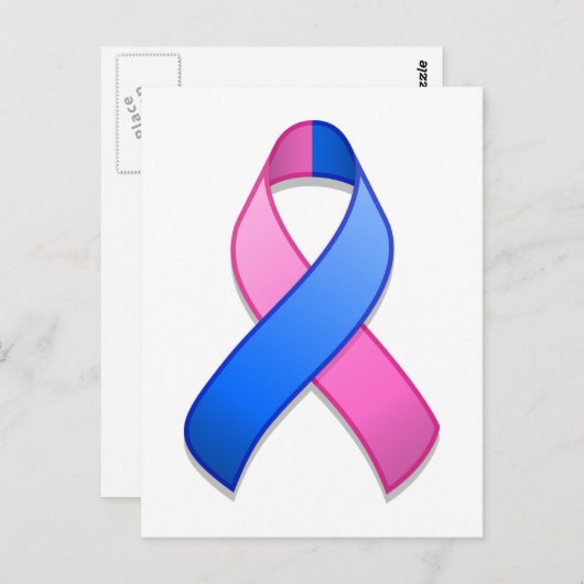Blauw en Roze Bewustzijnslint Briefkaart (Voorkant / Achterkant)