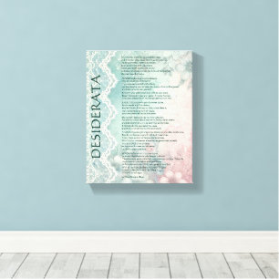 Blauw en Roze Bloem en Kant Canvas Afdruk