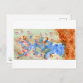 Blauw en roze briefkaart (Voorkant / Achterkant)