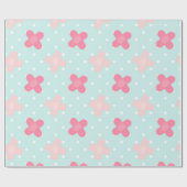 Blauw en roze cadeaupapier (Vlak)