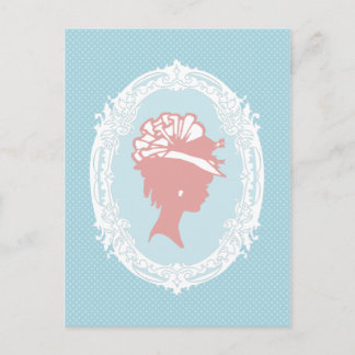 Blauw en roze cameo briefkaart