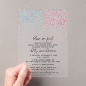 Blauw en roze Confetti Acryl Uitnodigingen (Insitu (Draagbaar))