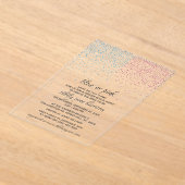 Blauw en roze Confetti Acryl Uitnodigingen (Laagn)