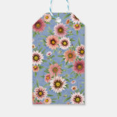 Blauw en roze Daisy Floral Cadeaulabel (Voorkant)