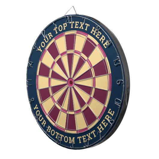 Blauw en Roze Dartbord met aangepaste tekst (Voorkant Rechts)