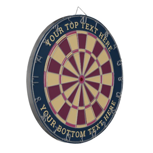 Blauw en Roze Dartbord met aangepaste tekst (Voorkant Links)