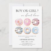 Blauw- en roze donuts Gender Reopenbaarmakingspart Kaart (Voorkant)