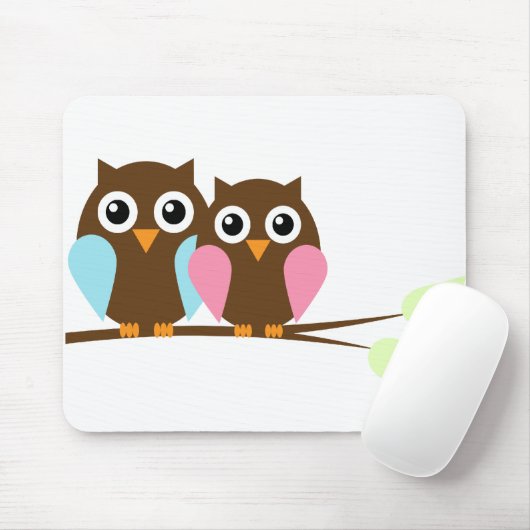 Blauw en roze eigenaar - Paar Muismat (Met muis)