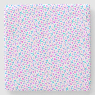 Blauw en roze gemarmerd stenen onderzetter