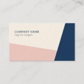 Blauw en roze geometrisch visitekaartje (Voorkant)