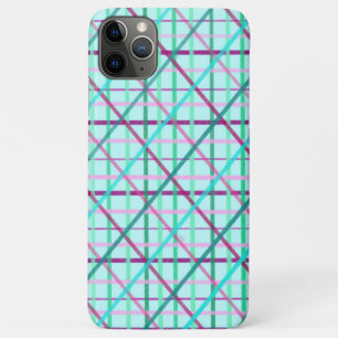 Blauw en roze geruit patroon iPhone 11 pro max hoesje