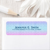 Blauw en roze glitter en sparkles etiket (Insitu)
