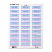 Blauw en roze glitter en sparkles etiket (Full Sheet)