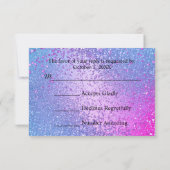 Blauw en roze glitter - RSVP (Achterkant)