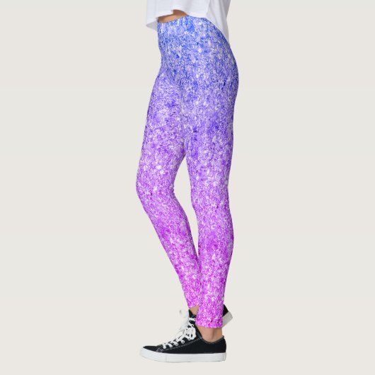 Blauw en roze glitterpatroon leggings (Links)