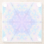 Blauw en roze gradiënt pasta-bundel kunst glazen onderzetter (Achterkant)