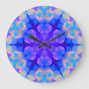 Blauw en roze gradiënt pasta-bundel kunst grote klok