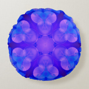 Blauw en roze gradiënt pasta-bundel kunst rond kussen