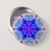 Blauw en roze gradiënt pasta-bundel kunst ronde button 7,6 cm (Voorkant /achterkant)