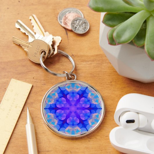 Blauw en roze gradiënt pasta-bundel kunst sleutelhanger (Bureau)