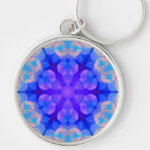 Blauw en roze gradiënt pasta-bundel kunst sleutelhanger (Voorkant)