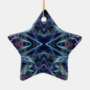 Blauw en roze grafisch Abstract Keramisch Ornament