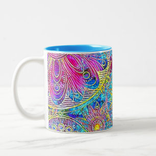 Blauw en Roze Grafische Mok