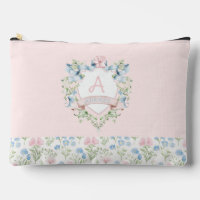 Blauw en roze Grandmillennial Ribbon Crest Baby