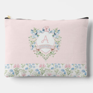 Blauw en roze Grandmillennial Ribbon Crest Baby Etui