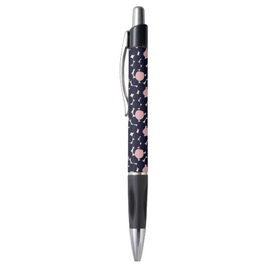 Blauw en roze groot stippatroon pen (Top (Verticaal))