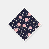 Blauw en roze groot stippatroon servet (Hoek)