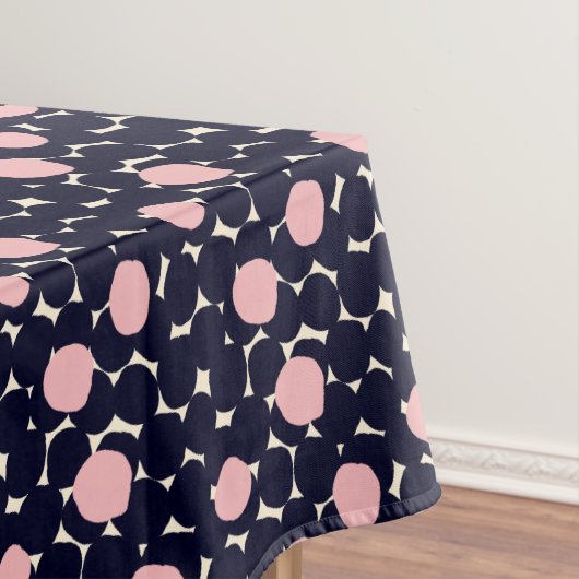 Blauw en roze groot stippatroon tafelkleed (Voorbeeld)