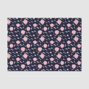 Blauw en roze groot stippatroon tissuepapier