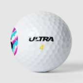 Blauw en roze, heldere platter golfballen (Logo)