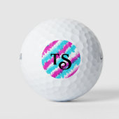 Blauw en roze, heldere platter golfballen (Voorkant)