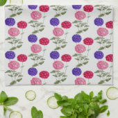 Blauw en Roze  Hydrangea Flower Kitchen Theedoek (Gevouwen)