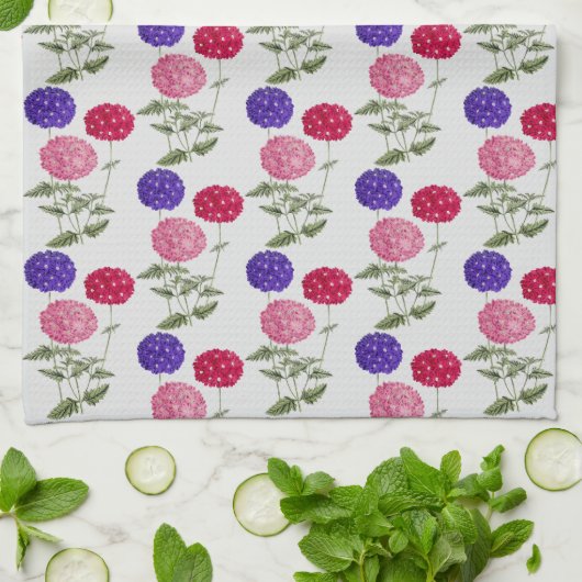 Blauw en Roze  Hydrangea Flower Kitchen Theedoek (Gevouwen)