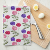 Blauw en Roze  Hydrangea Flower Kitchen Theedoek (Quarter Fold)