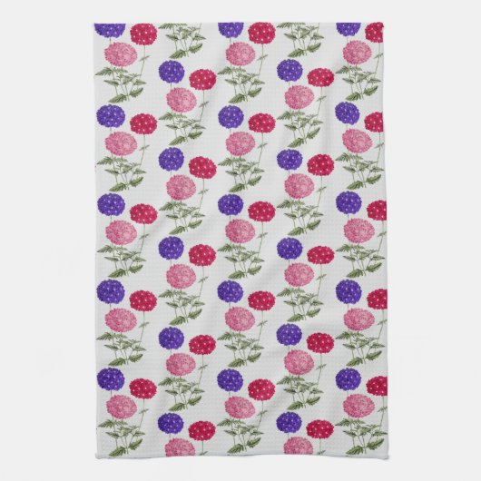 Blauw en Roze Hydrangea Flower Kitchen Theedoek (Verticaal)