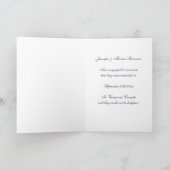 Blauw en Roze Just Married Photo Aankondiging Kaar (Binnen)